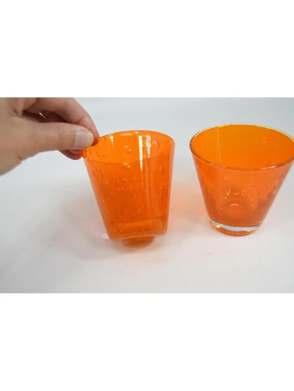 Pottery Barn Monterey Art Glass Orange 3
